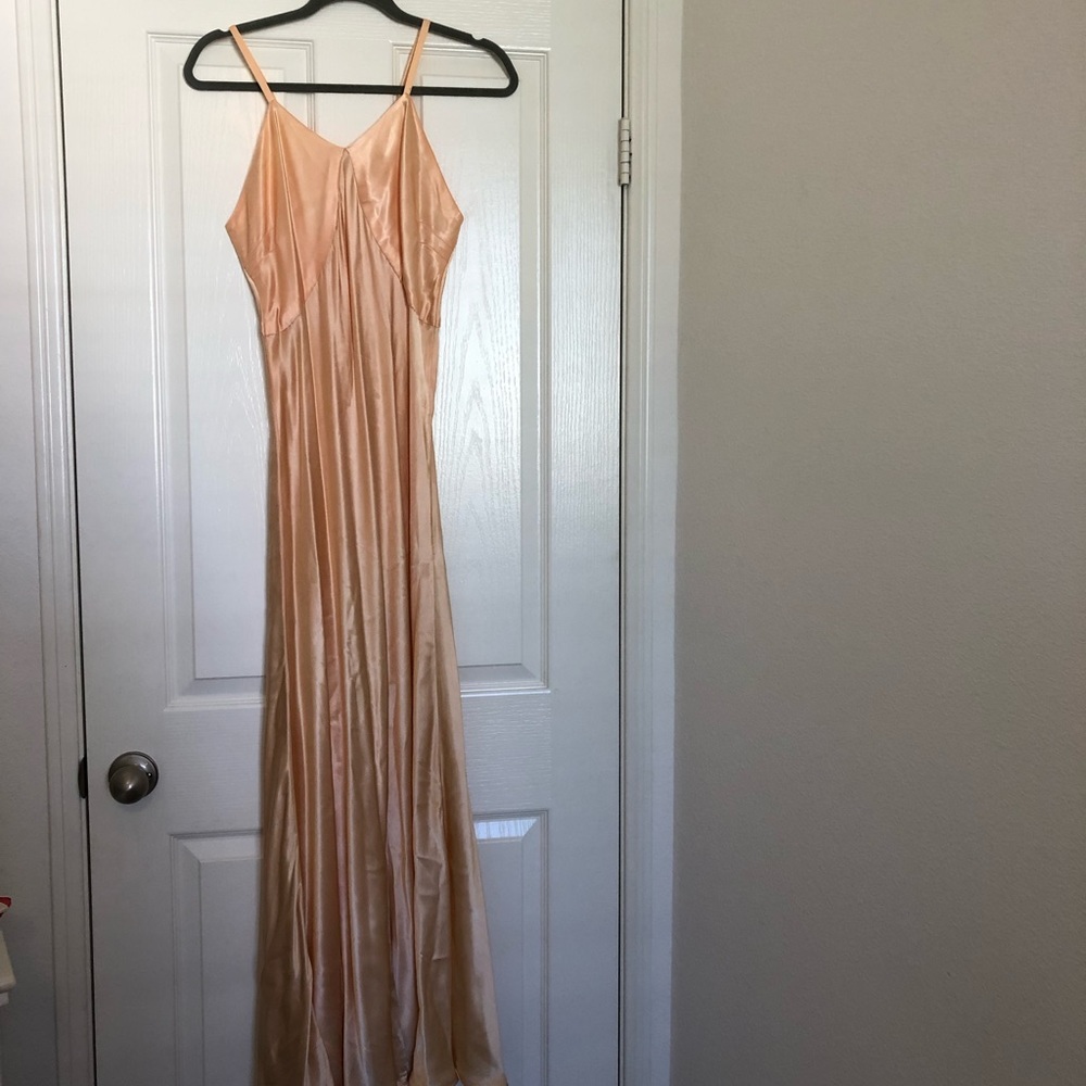 Peach (Real Silk) Long Night Gown